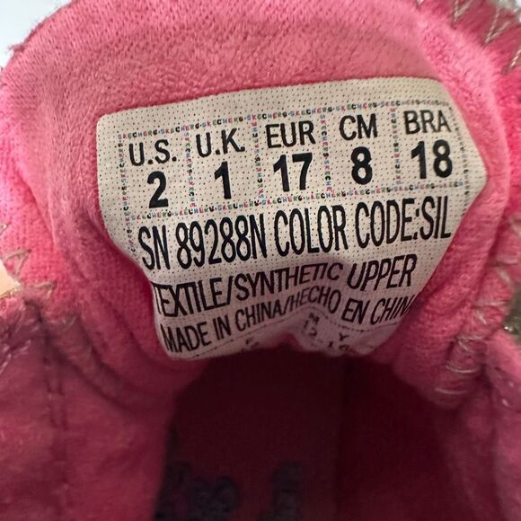 Skechers Twinkle Toes Silver and Pink Toddler High Top Shoes | Toddler Size 2 - Picture 11 of 12